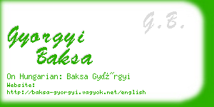 gyorgyi baksa business card